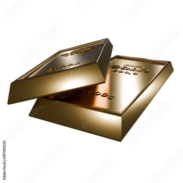 Obraz 3d gold bar illustration element