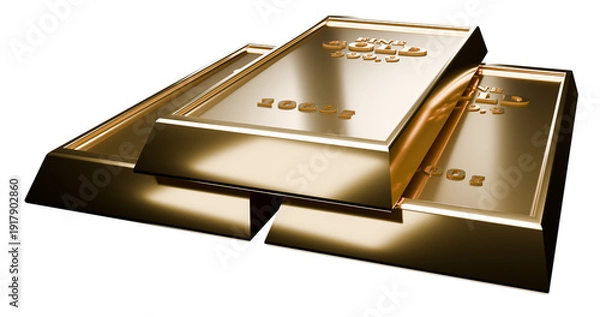 Obraz gold bars isolated on transparent background