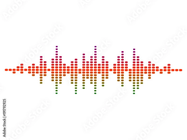 Fototapeta colorful vector design illustration of dynamic sound wave, radio frequency modulation, random sound wave, amplitude wave, vibration,