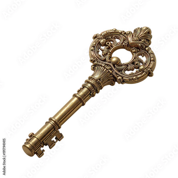 Obraz antique key isolated on white