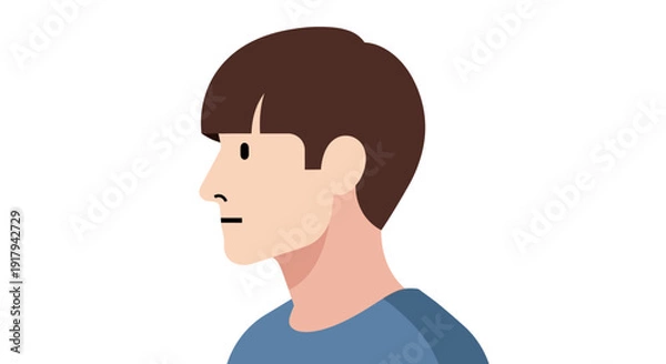 Obraz Young Man Profile Illustration.
