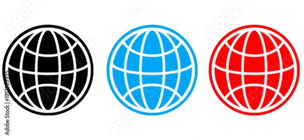 Obraz Global Globe Icon Set