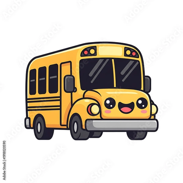 Obraz Cute Yellow School Bus. (4)