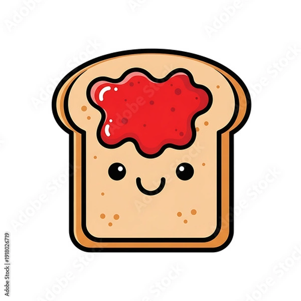 Obraz Toast with jam cute.