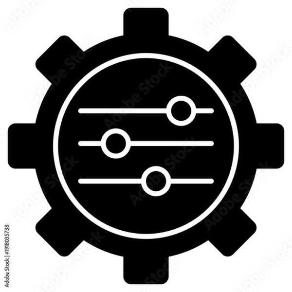 Obraz cog and setting solid icon