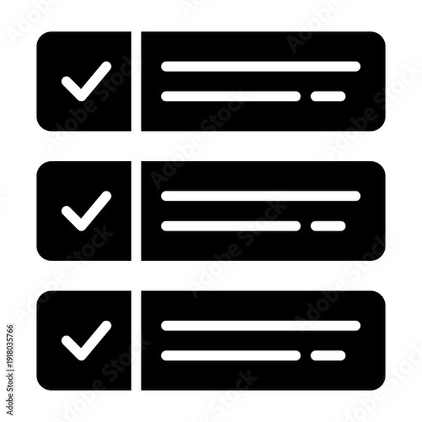 Obraz bar  checklist solid icon.