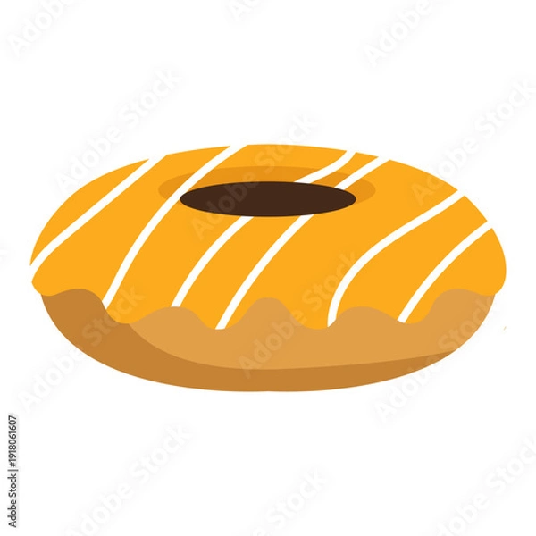 Obraz Orange Glazed Donut Vector Illustration
