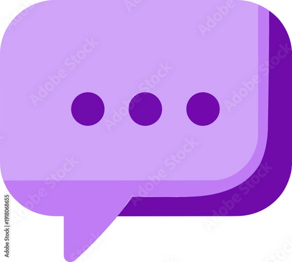 Obraz Vibrant purple speech bubble with three dots for chat or messaging
