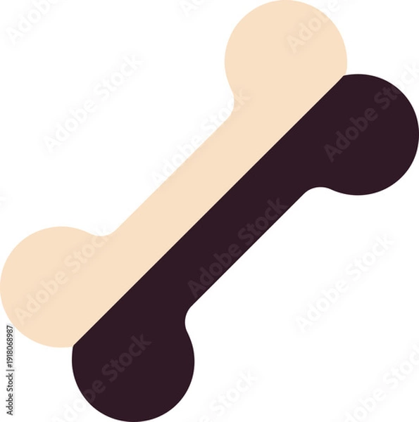 Obraz Stylized Two Tone Pet Bone Vector Minimalist Graphic Element