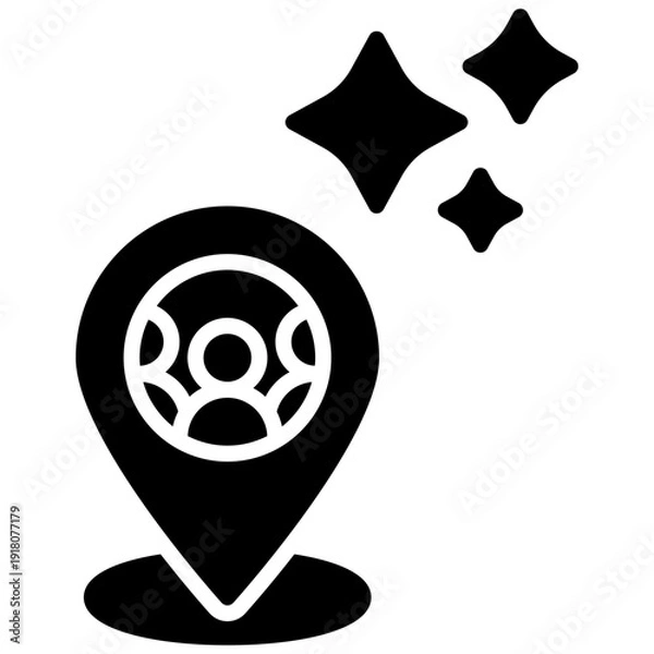 Obraz meeting point ai solid icon