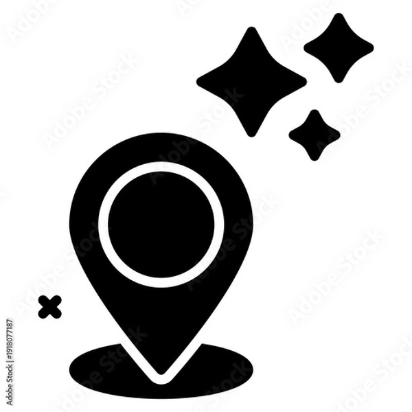 Obraz Pin ai solid icon