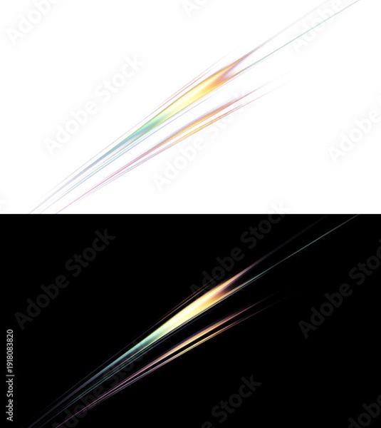 Obraz Prismatic Energy Stream – Vibrant Diagonal Glow Effect