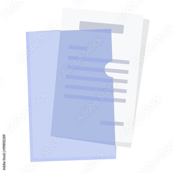Obraz 書類が入った半透明のクリアファイルのイラスト