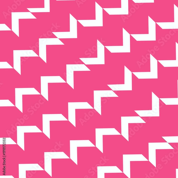 Obraz Bold Pink Geometric Zigzag Seamless Pattern Modern Abstract Chevron Background