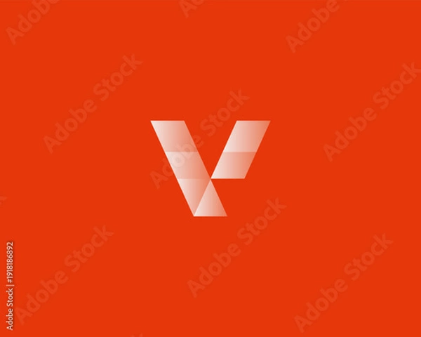 Obraz Letter V from Geometric Shapes Vector Logo