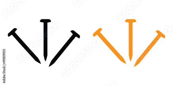 Obraz metal wire nail icon vector