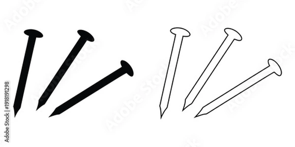 Obraz metal wire nail icon vector