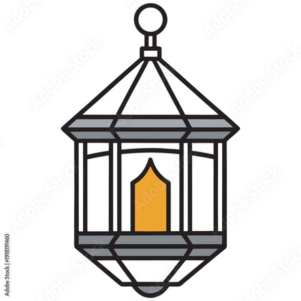 Obraz Ramadan Lantern Line Art Vector 