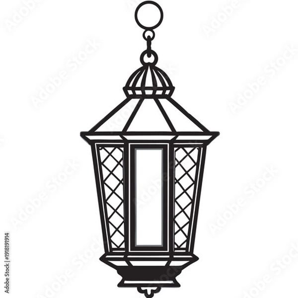 Obraz Ramadan Lantern Line Art Vector 