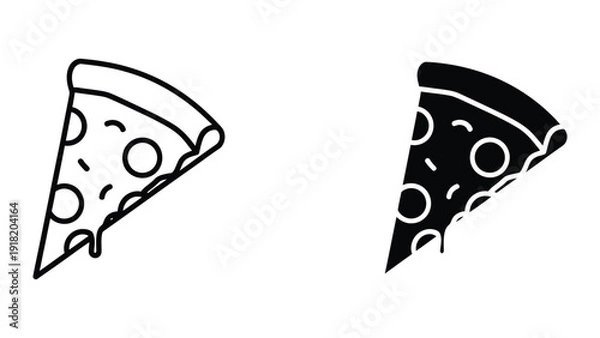 Fototapeta Pizza Slice Vector Illustration