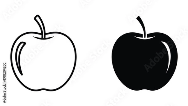 Fototapeta Two apples illustration