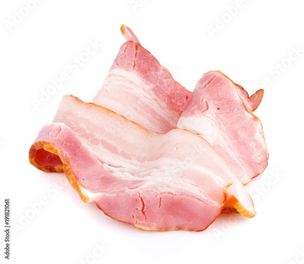 Fototapeta bacon isolated on white background
