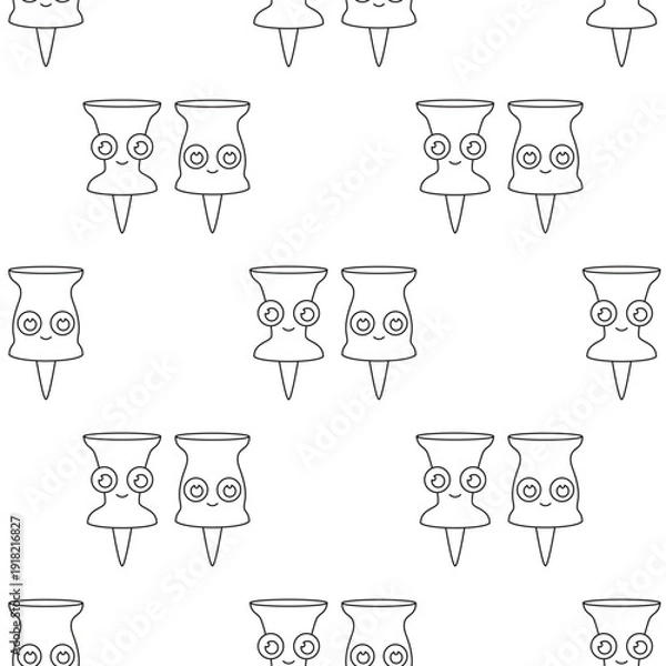Obraz outline push pins seamless pattern