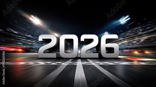 Obraz 2026 Number On Speeding Highway Background