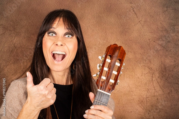 Obraz Frau mit Gitarre