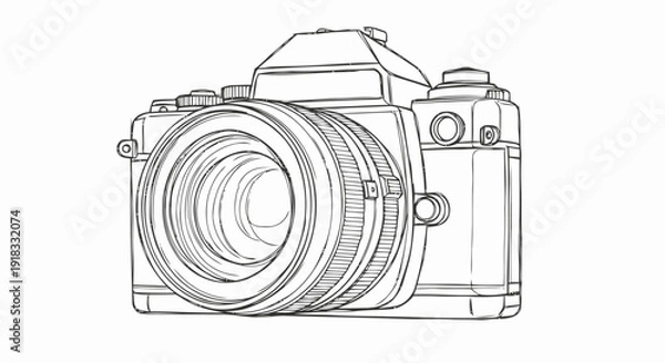 Obraz Single Lens Reflex Camera Illustration.