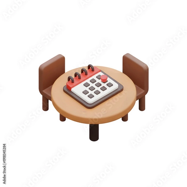 Obraz Modern meeting setup with calendar on table