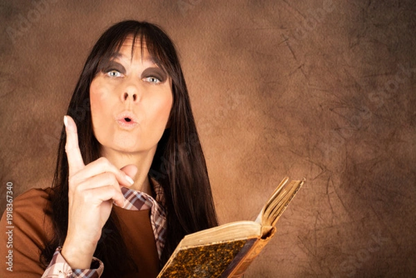 Obraz Stenge Frau mit Buch