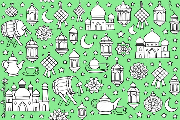 Obraz Ramadan Greeting Card Pattern Background