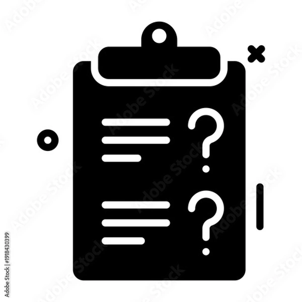 Obraz clipboard question solid icon