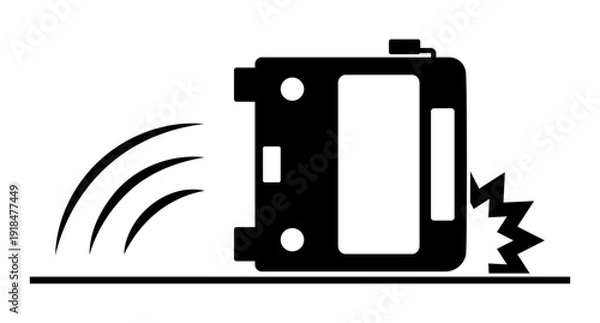 Obraz 横転するバスのシルエット