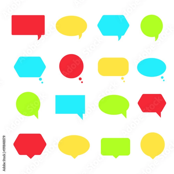 Fototapeta Set of colorful speech bubbles set