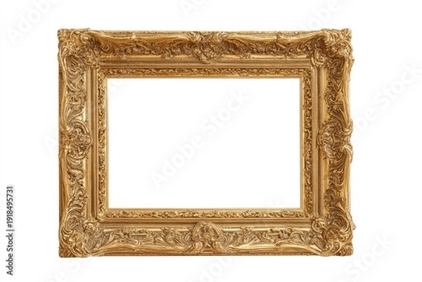 Obraz Ornate gilded rectangular frame with elaborate carved detailing
