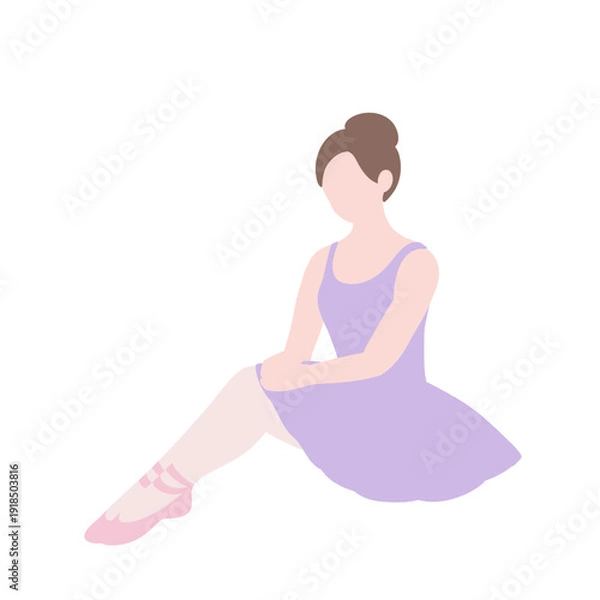 Obraz フラットイラスト　バレエ　ポーズ