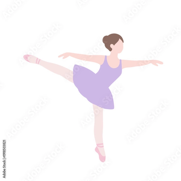 Obraz フラットイラスト　バレエ　ポーズ