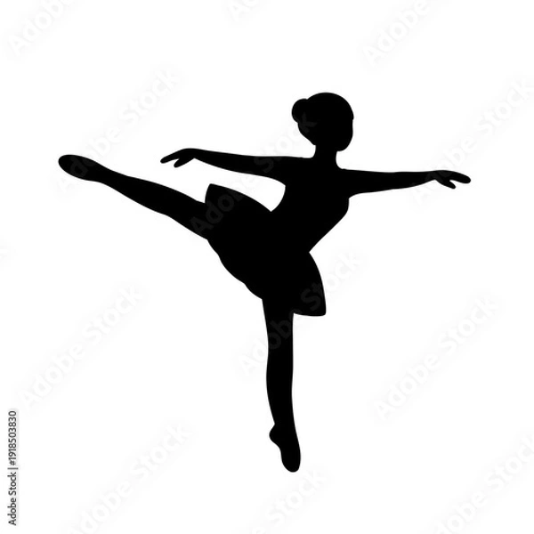 Obraz シルエット　バレリーナ　ポーズ１