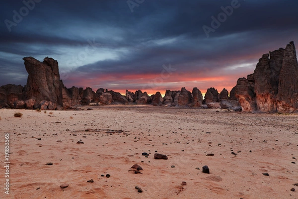 Fototapeta Suha-saharan poród, frędzko i meduar, Algieria