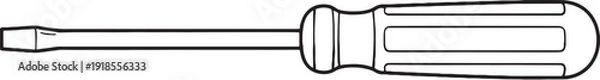 Obraz Flat Head Screwdriver Line Art Illustration