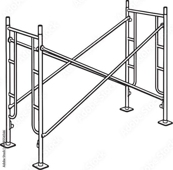 Obraz Construction Scaffolding Frame Line Art Icon