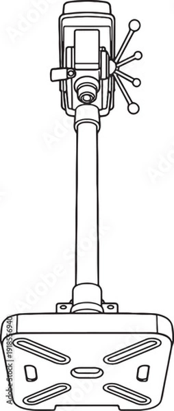 Obraz Bench Drill Press Line Art Bottom View