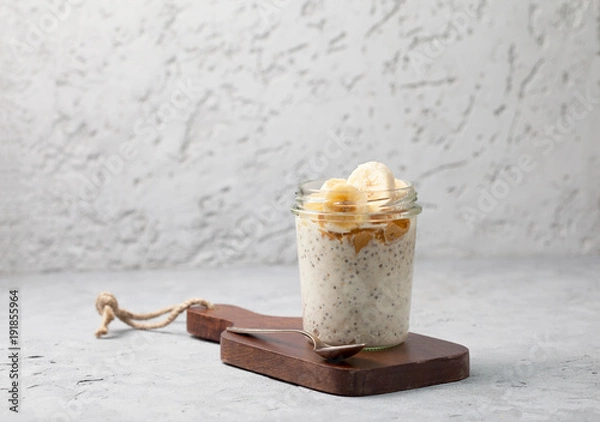 Obraz breakfast with  overnight oatmeal