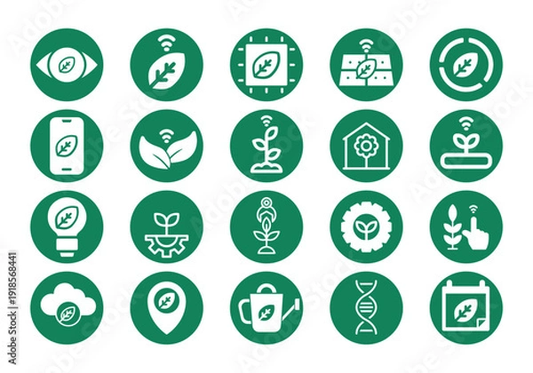 Obraz Smart Farm Element Icon Set