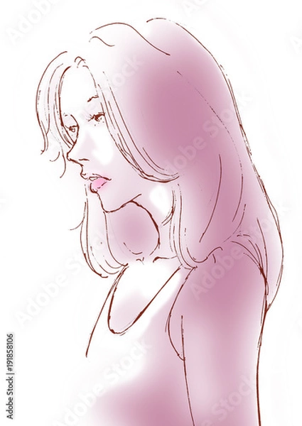 Fototapeta うつろな表情の女性