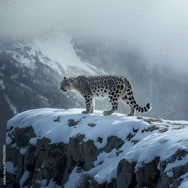 Obraz leopard in the snow