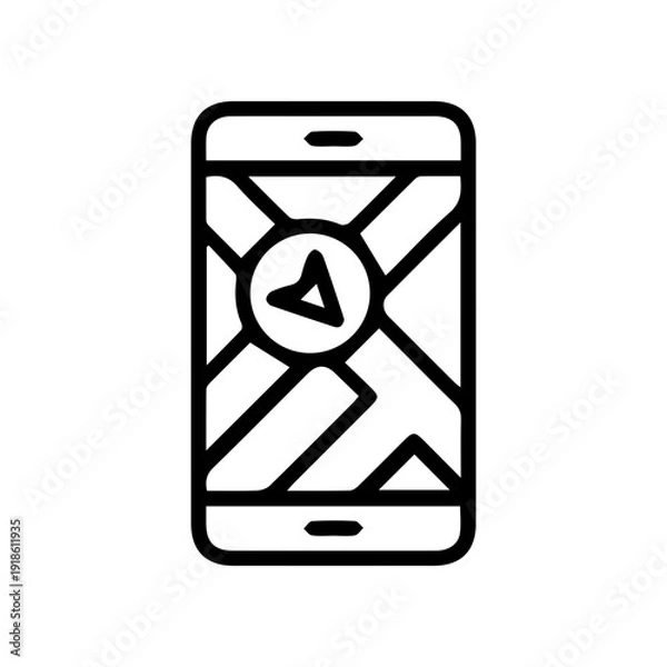 Fototapeta Mobile GPS Navigation Map