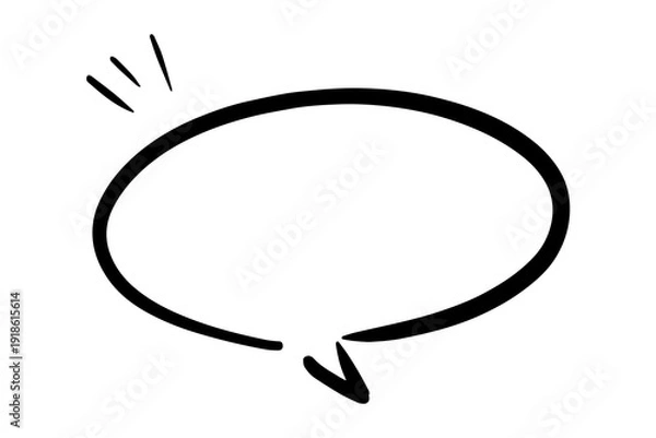 Obraz ペンの手書き吹き出し_黒